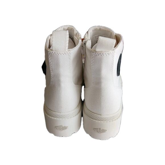 Palladium Pallabase Twill Star White boots Army Boots Sz 11 Womens New With Box - Picture 3 of 9